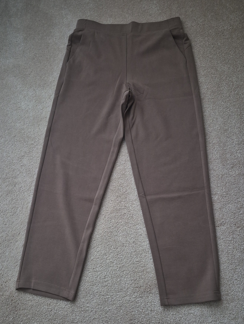 OGL Women's Straight Leg Ponte Pants in Taupe